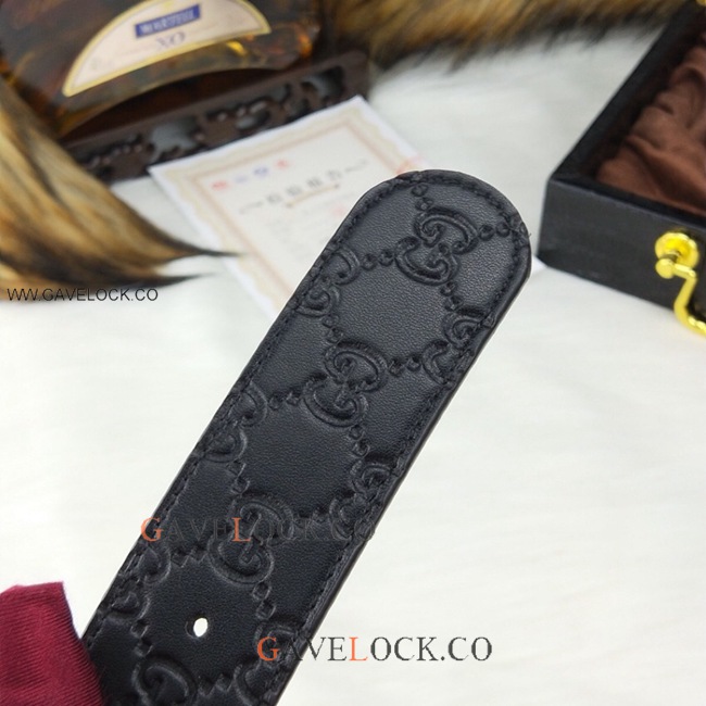 NEW Gucci Black Leather Belt with Snake G Buckle
